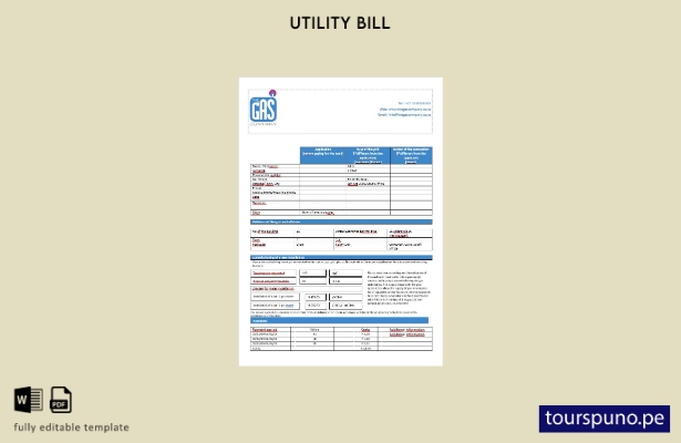 listo para imprimir Plantilla de factura de gas de Sudáfrica The GAS Company